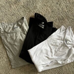 Gray, Black, and White Tank Tops